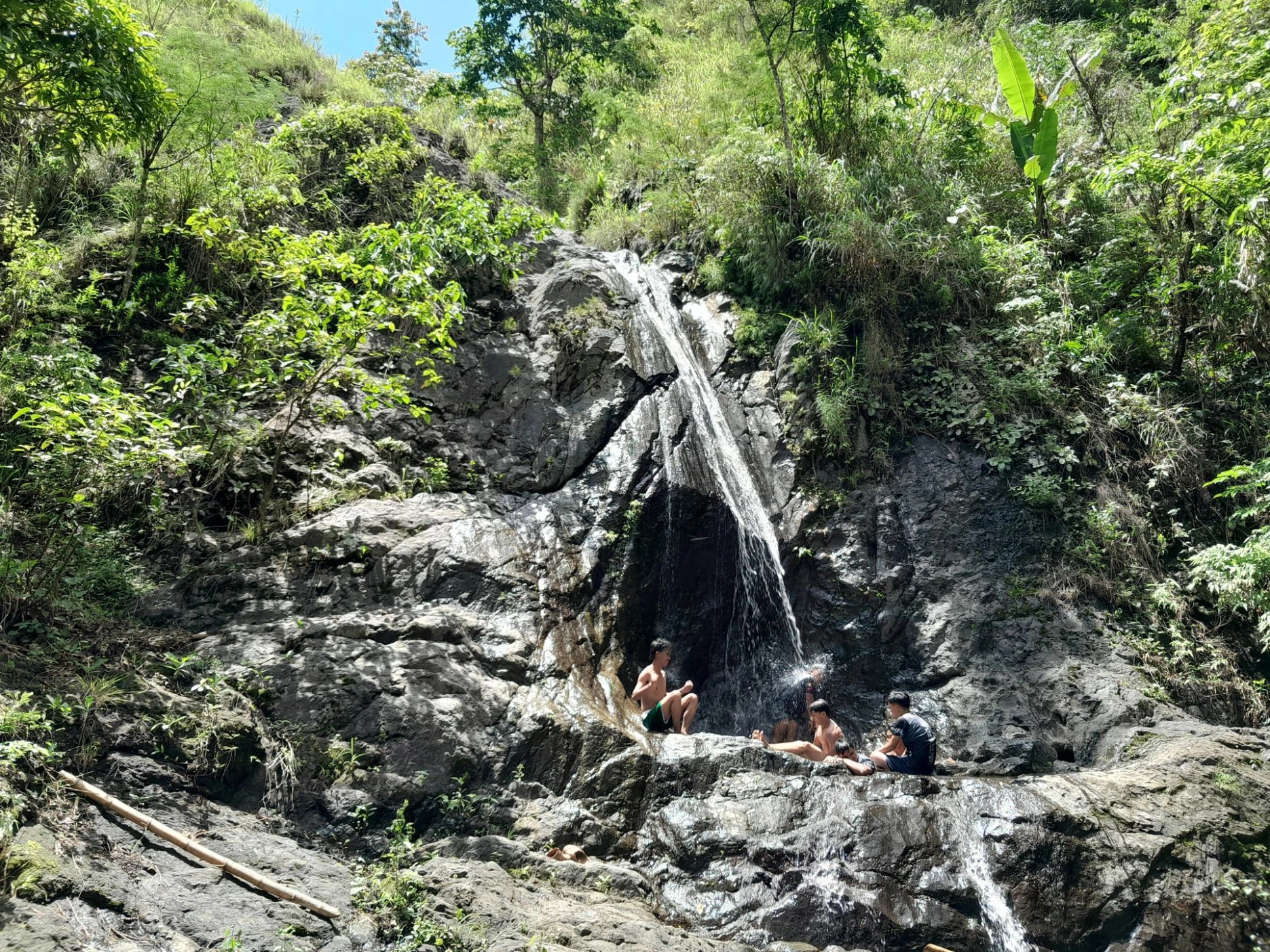 The waterfall, while small, can still be a placed to take a bath in. When it rains, the currents are said to be stronger.